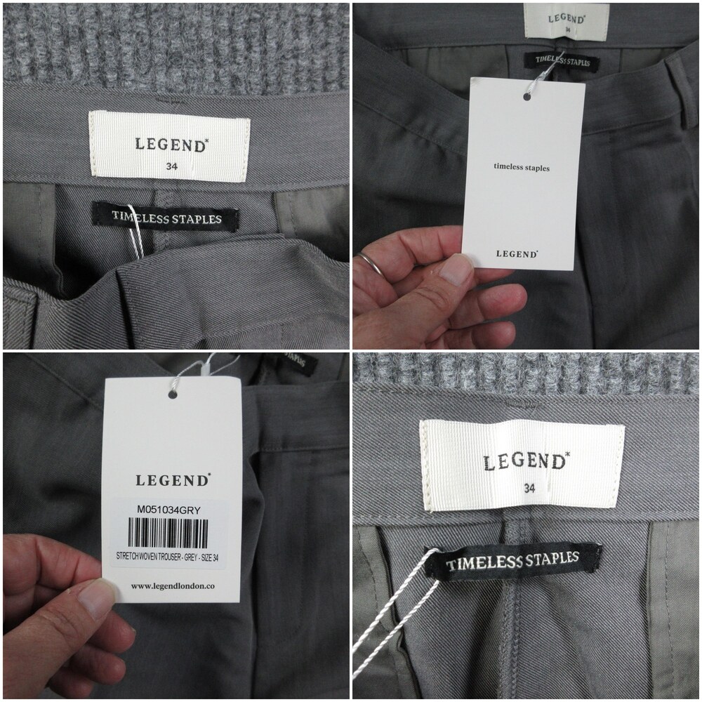 Legend Pants Womens 34 Gray Slim Tapered Pleated Dress Trouser Stretch 34x28 NWT - Picture 14 of 16